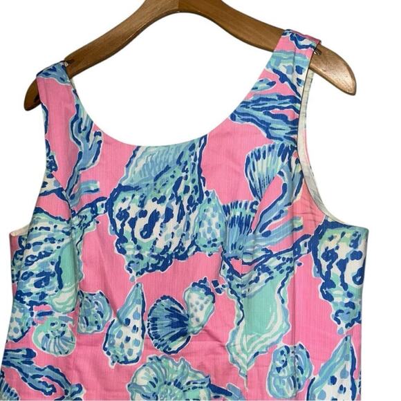 Lilly Pulitzer 12 Blue Pink Pout Cathy Barefoot Princess Lace Back Shift Dress - Picture 5 of 11